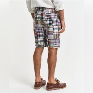 Vintage men’s Vibrant Red and Pink Flat Front Shorts for Summer
